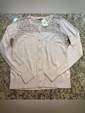 Cabi Women's Lace Yoke Button-Front Cardigan - Light Lavender